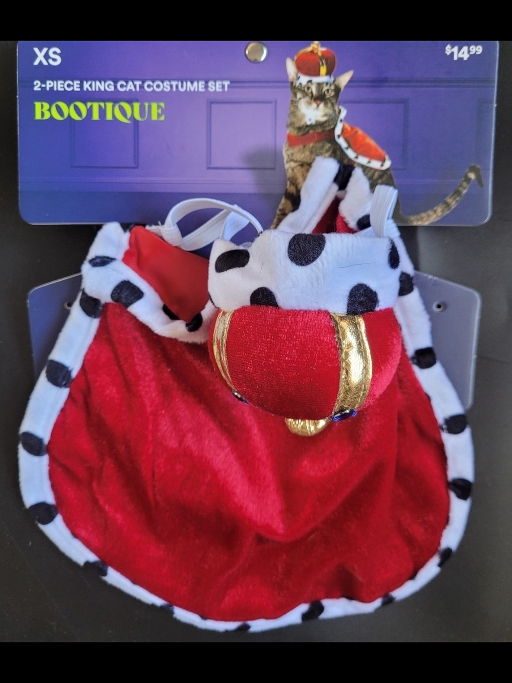 Bootique Red and White Cat King Costume Cape
